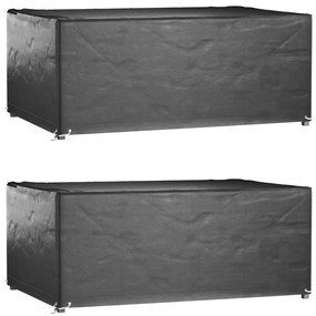 Capas p/ mobília de jardim 2pcs 8 ilhós 180x122x75cm retangular