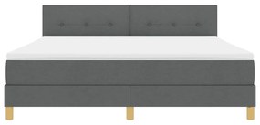 Cama Box Spring com Colchão Cinza Escuro 180x200 cm Tecido