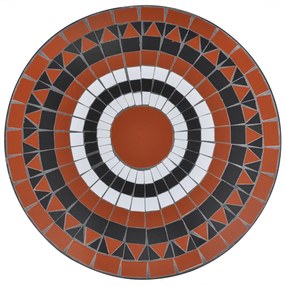 Mesa de bistrô 60 cm mosaico terracota e branco