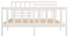 Estrutura cama pequena casal 120x190 cm pinho maciço branco