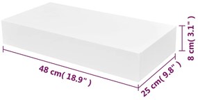 Prateleira de parede c/ 1 gaveta para livros/DVD MDF branco