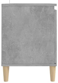 Móvel de TV c/ pernas de madeira 103,5x35x50cm cinzento cimento