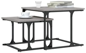 Mesa de centro de encastrar 2 pcs deriv. madeira cinza sonoma