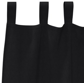 Cortinas opacas com cortinas 2 pcs Preto 175 x 140 cm Poliéster