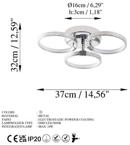Chandelier Halka – Chrome – 37x9x32 cm