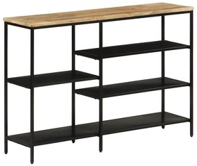 vidaXL Mesa consola 110x30x75 cm madeira mangueira áspera maciça/ferro