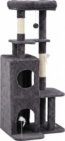 Árvore para Gatos, 59 x 55 x 132 cm, Estrutura de 4 Níveis, Cinzento-Escuro