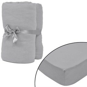 vidaXL Lençóis de cama Cinzeto 210 x 190 cm Algodão