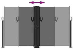Toldo lateral retrátil 140x1000 cm preto