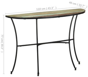 Mesa de apoio 110x40x77 cm madeira recuperada maciça