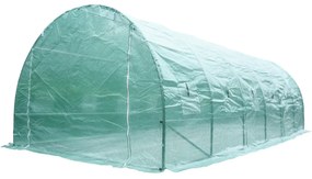Túnel de Estufa de Jardim para Plantas e Vegetais de Culturas com 12 Janelas de PE Capa 140g / ㎡ e estrutura de aço - 6x3x2m