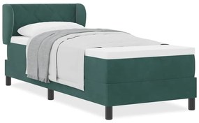 Cama Box com Colchão vidaXL Verde Escuro 80x200 cm Veludo
