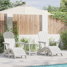 vidaXL Conjunto de Lounge para Jardim 3 Peças Branco HDPE