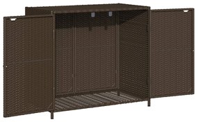Armário de arrumação p/ jardim 83x45x76 cm vime PE castanho