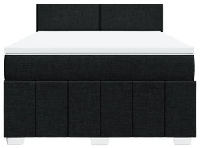 Cama com molas/colchão 160x200 cm tecido preto