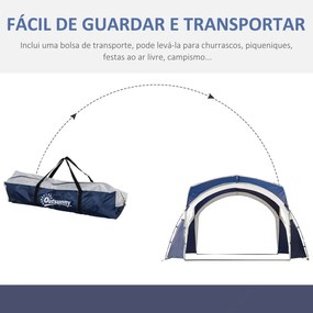 Outsunny Abrigo de Campismo 3,5x3,5 m Toldo de Campismo Dobrável com G