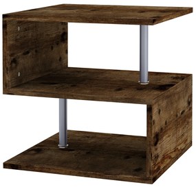 HOMCOM Mesa Centro Forma S Estilo Industrial Vintage 3 Níveis Prática Moderna 48x48x48 cm Design Elegante | Aosom Portugal