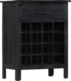 vidaXL Garrafeira 56x35x75 cm madeira de mangueira maciça preto
