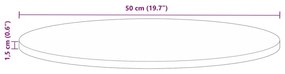 Tampo de mesa redondo Ø50x1,5 cm madeira recuperada maciça