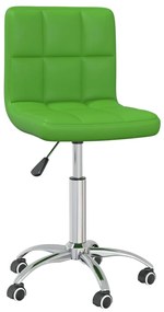 vidaXL Cadeira de jantar giratória couro artificial verde