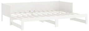 Estrutura sofá-cama de puxar pinho maciço branco 2x(90x190) cm