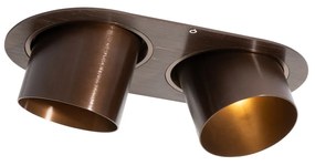 Foco embutido arredondado bronze escuro GU10 70mm inclinável 2 luzes - Installa Moderno