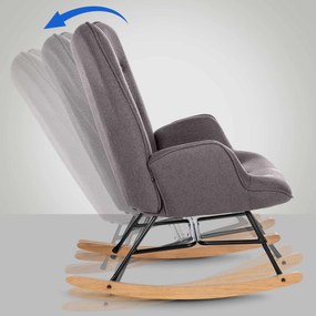Cadeira de balanço Sanka em tecido 71 x 98 x 88 cm Cinzento escuro