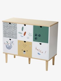 Móvel com 6 caixas, Selva branco medio bicolor/multicolo