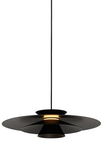 Candeeiro de suspensão design preto com LED regulável em 3 níveis - Pauline