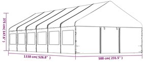 Gazebo com telhado 13,38x5,88x3,75 m polietileno branco