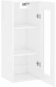 Armário de parede 34,5x34x90 cm branco brilhante