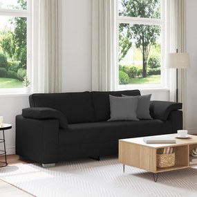 Sofá de 3 Lugares vidaXL Preto 178 cm Tecido