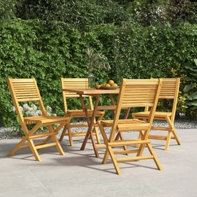 vidaXL Cadeiras de jardim dobráveis 4 pcs 47x62x90 cm teca maciça
