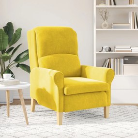 Poltrona Amarela Amarelo Têxtil, Madeira Padrão Poltrona Amarela