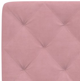 Estrutura de cama c/ luzes LED 120x200 cm veludo rosa