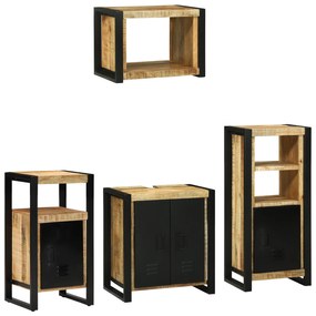 vidaXL Conjunto de Móveis para Banheiro 4 pcs Madeira de manga maciça