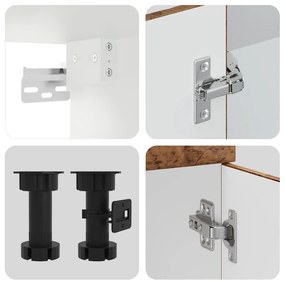 4 peças armário de cozinha conjunto Kalmar madeira velha