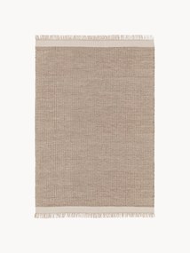 Tapete em lã artesanal com franjas Kim