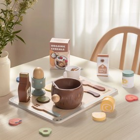 Conjunto de comidas de brincar de madeira com 31 peças para crianças