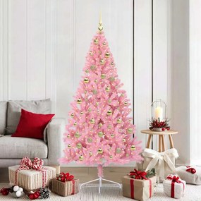 vidaXL Árvore de Natal Artificial Pré-iluminada Rosa 180 cm PVC