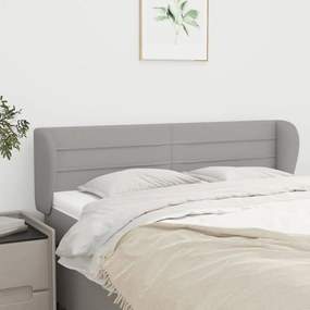 Cabeceira de cama c/ abas tecido 147x23x78/88 cm cinzento-claro