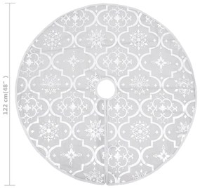 Saia de árvore de Natal luxuosa 122 cm com meia tecido branco