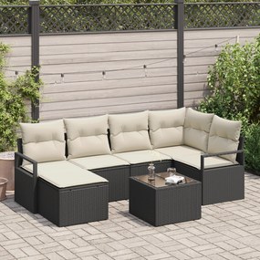 Conjunto de Sofá de Jardim vidaXL de 6 peças com Almofadas em Rattan e