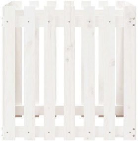 Vaso de jardim c/ design cerca 70x70x70 cm pinho maciço branco