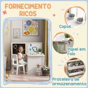 AIYAPLAY Mesa e Cadeira Infantil de 2 Peças Mesa para Crianças com Cad