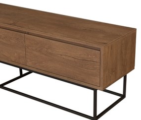Conjunto de Mobiliário de Sala Laxus – Noz/Preto – 90x39x40 cm