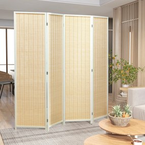 Biombo de 4 Painéis Dobrável 180x180 cm Separador de Ambientes Divisor