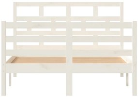 Estrutura de cama 120x200 cm madeira de pinho maciça branco