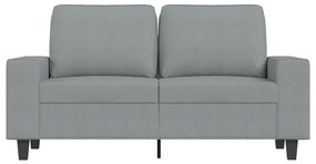 Sofá de 2 lugares em tecido 120 cm cinzento-claro