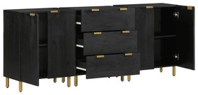 3 pcs aparadores derivados de madeira preto